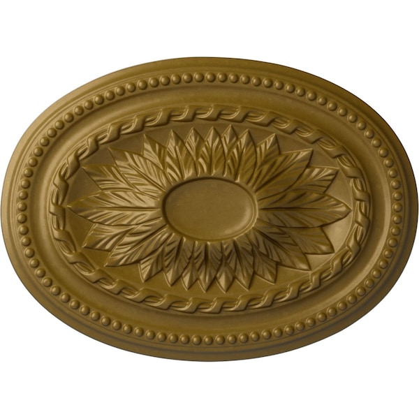 Ekena Millwork Saverne Ceiling Medallion, Hand-Painted Gold, 18 1/2"W x 13 1/2"H x 1 7/8"P CM18SAGLS - main
